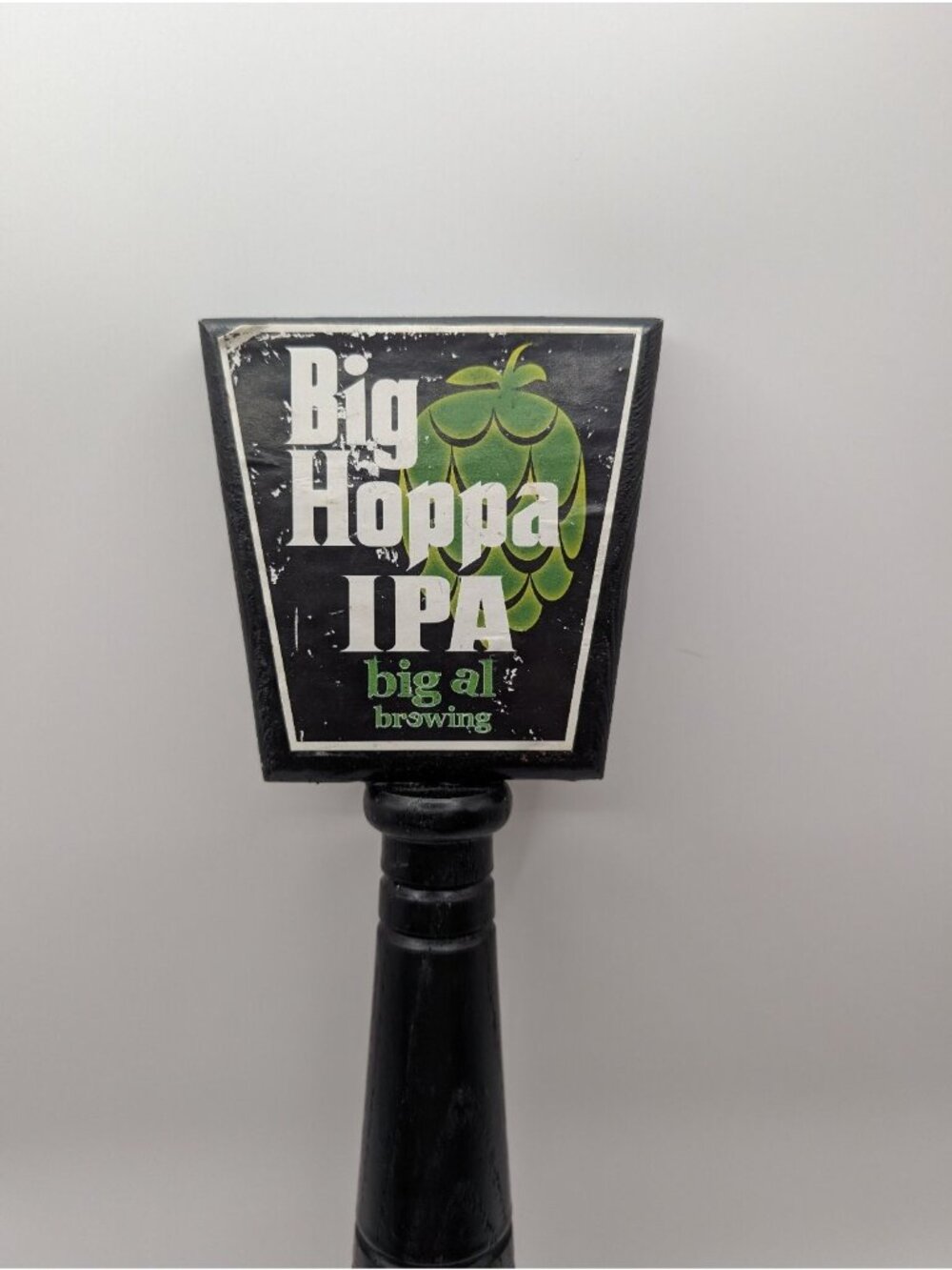 Big Hoppa IPA Big AI Brewing Tap Handle Black Green Wood Hops IPA Beer Bar Decor - Picture 4 of 6